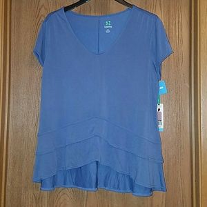 Blue Double ruffle top (3 for $25)